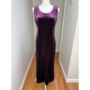 VINTAGE R&M Richards Velvet Maxi Dress Women 8P Purple Sleeveless Formal Evening